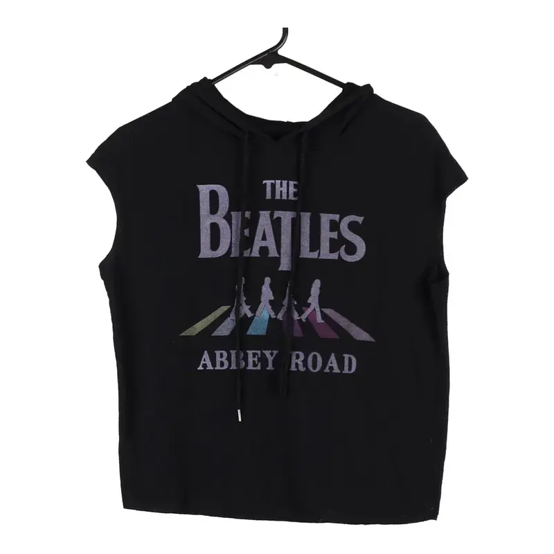 Sleeveless The Beatles Band Hoodie - Small Black Cotton