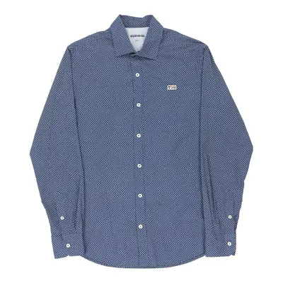 Napapijri Checked Shirt - Small Blue Cotton