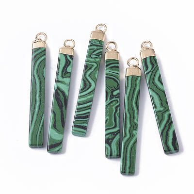 Top Golden Plated Synthetic Malachite Pendants