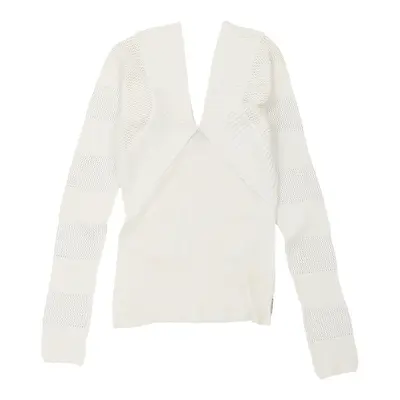 Armani Jeans V-neck Jumper - Large White Cotton | Size: large