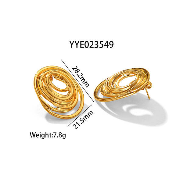 Fashionable Irregular Stainless Steel Stud Earrings for Women