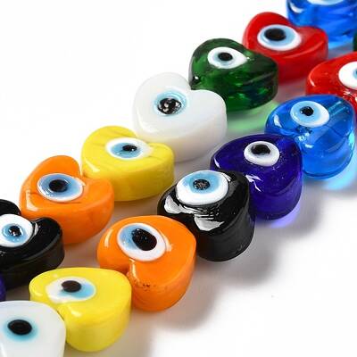 Handmade Evil Eye Lampwork Beads Strands