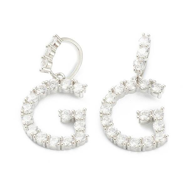 Brass Micro Pave Clear Cubic Zirconia Pendants