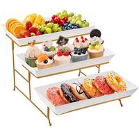 1pcs Three Tier Dessert Stand Can Be Used As Snack Display Stand/Cupcake Stand Tray For Family Gathering Party Wedding Metal ...
