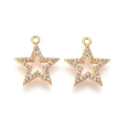 Brass Micro Pave Cubic Zirconia Pendants