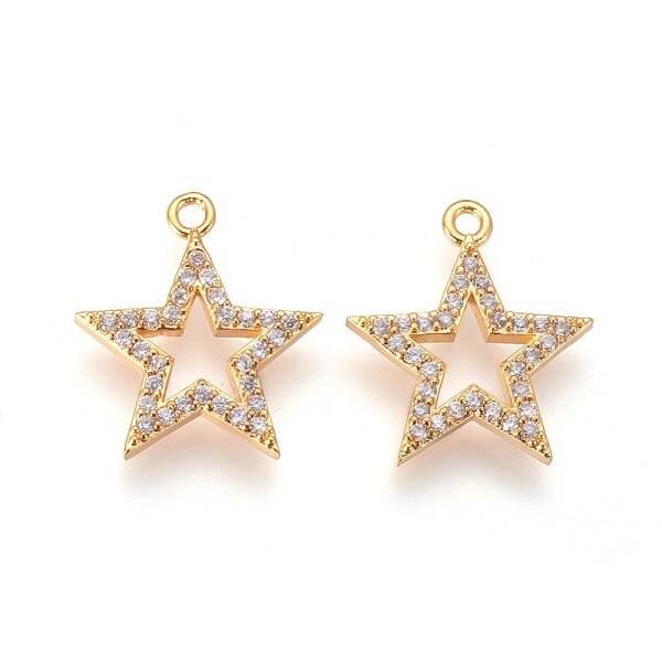 Brass Micro Pave Cubic Zirconia Pendants