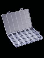 24 Grids Transparent Plastic Organizer Box, Jewelry Beads Storage Container, Rectangle Storage Case for DIY Crafts Earring Je...