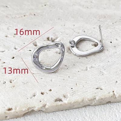 Platinum Brass Stud Earrings Findings