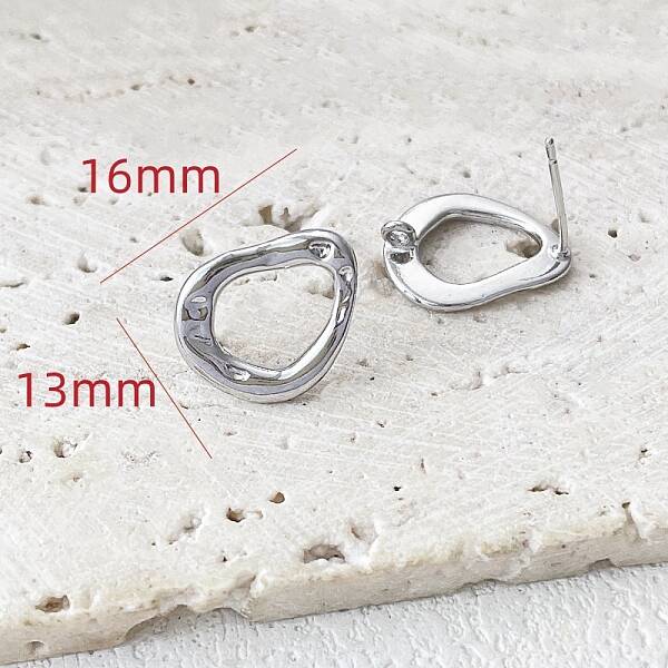Platinum Brass Stud Earrings Findings