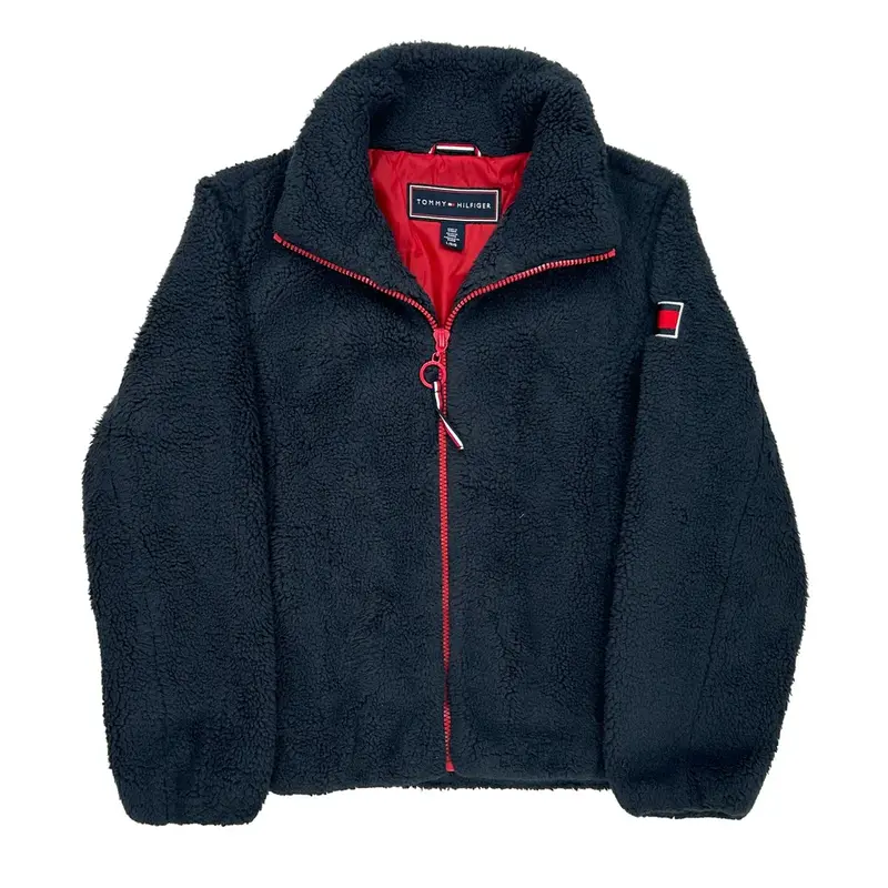 Tommy Hilfiger Fleece Jacket - Large Black Polyester