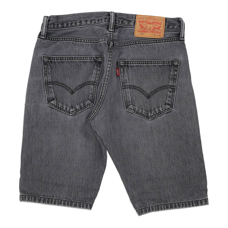 501 Levis Denim Shorts - 30W 11L Black Cotton