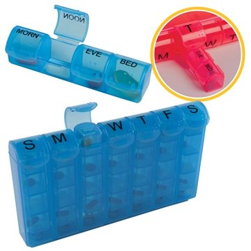 100 Promotional 28 Compartment Med Minder - Removable Strips