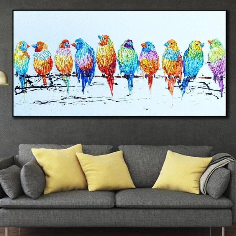 Large Abstract Budgie Painting Budgie Abstract Art Budgie Artwork Budgie Paintings On Canvas Abstract Budgie Oil Painting | B...