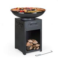 MASTER COOK Plancha Grill with Large Cooking Area, Round Charcoal Grill with Versatile Design as BBQ Grill and Fire Pit, Dura...