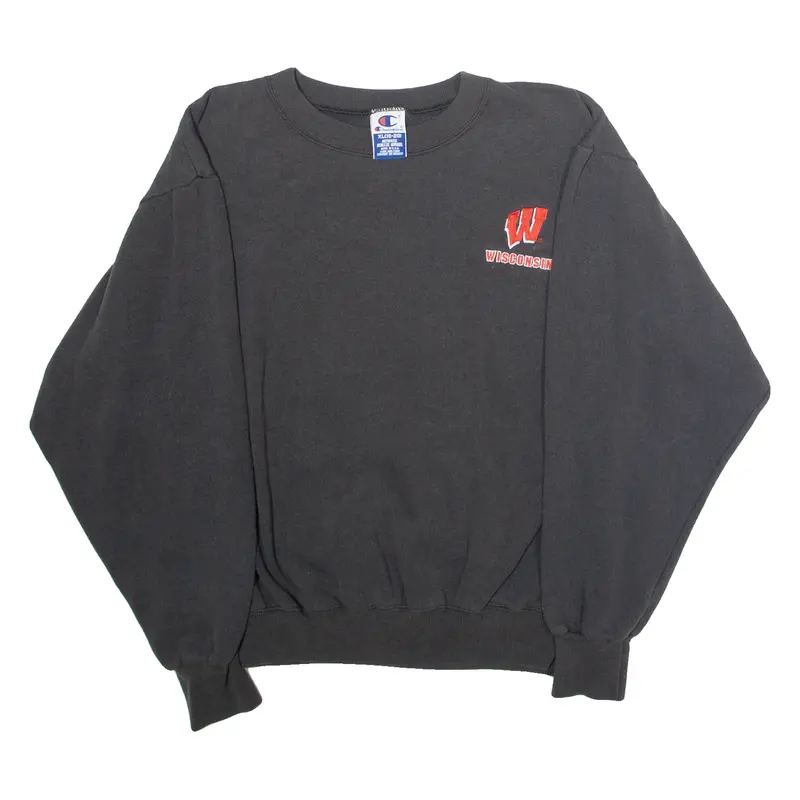 CHAMPION Wisconsin Boys Sweatshirt Grey Crew Neck USA XL