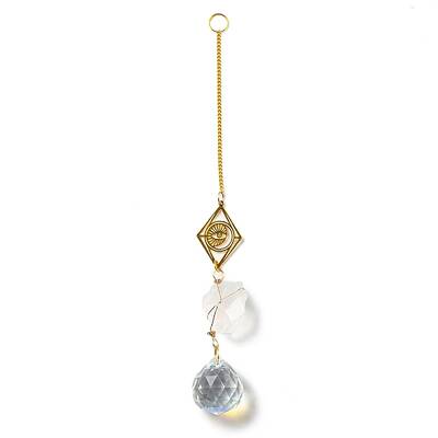Wire Wrapped Nuggets Natural Quartz Crystal Pendant Decorations