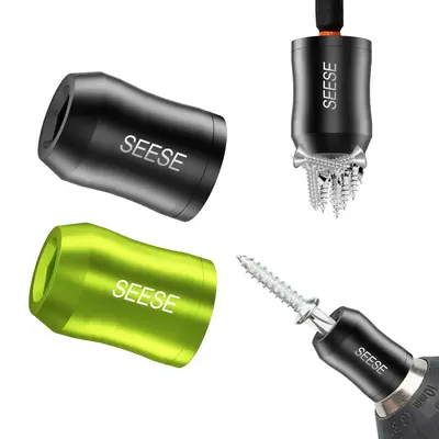 SEESE 2PCS Strong Magnetic Screw Rings – Universal 1/4(6.35mm) Fit for Hex Screwdrivers & Power Drill Bits