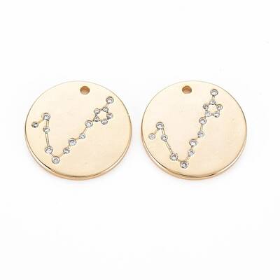 Brass Micro Pave Clear Cubic Zirconia Pendants