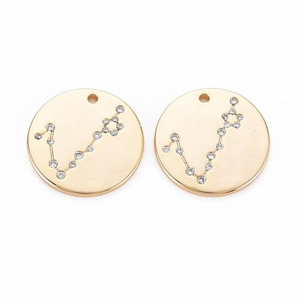 Brass Micro Pave Clear Cubic Zirconia Pendants