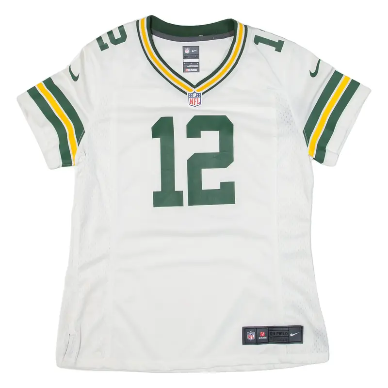 NIKE NFL Green Bay Packers Aaron Rodgers Womens Jersey White USA V-Neck M