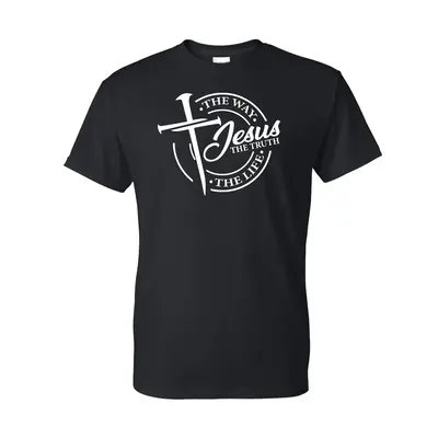 Jesus, The Way. The Truth. The Life. T-Shirt Casual Breathable