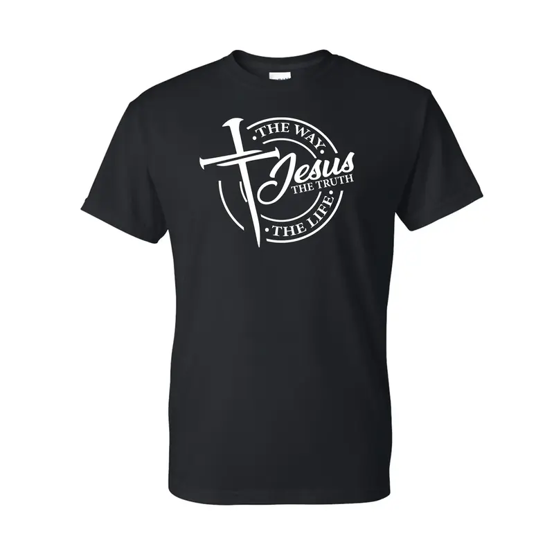 Jesus, The Way. The Truth. The Life.  T-Shirt Casual Breathable