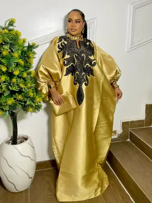 ROYAL EMBROIDERED BUBU (RICH CHAMPAGNE GOLD)