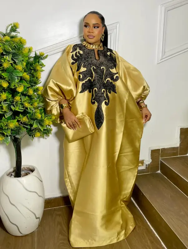 ROYAL EMBROIDERED BUBU (RICH CHAMPAGNE GOLD)