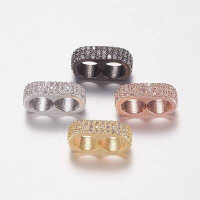 Brass Micro Pave Cubic Zirconia Multi-strand Links