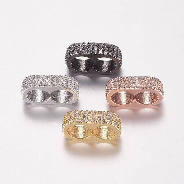 Brass Micro Pave Cubic Zirconia Multi-strand Links