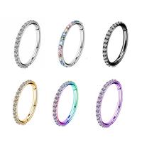 Oufer 18G Micro Gem Hinged Nose Hoop CZ Nose Ring (18G is thicker than 20G）
