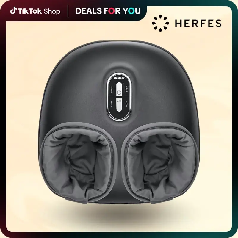 Shiatsu Foot Massager with Soothing Heat, Deep Kneading Therapy& Air Compression, Promotes Blood Circulation, Foot Comfort, A...