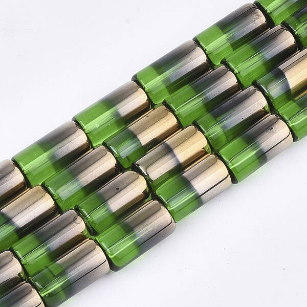 Half Electroplate Glass Beads Strands