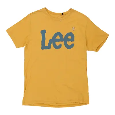 Lee Spellout T-Shirt - Medium Yellow Cotton