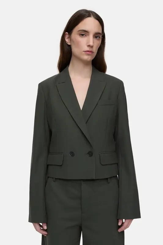 Jacket Fitted Blazer C97112-35p-22 Green-Weed | Color: GREEN WEED | Size: M