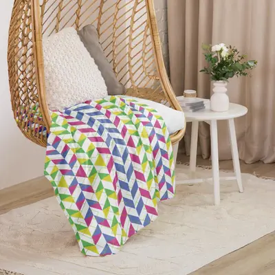 Lively Luxe - Colorful Geometric Sherpa Blanket