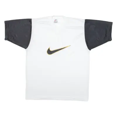 NIKE Mens Football Shirt T-Shirt White V-Neck XL