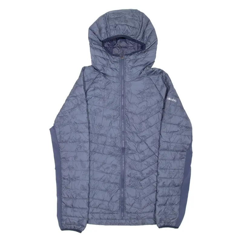 COLUMBIA Womens Jacket Blue Hooded Floral M