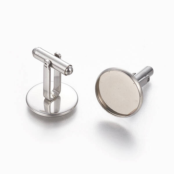 Tarnish Resistant 304 Stainless Steel Cufflinks Settings