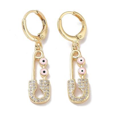 Real 18K Gold Plated Brass Dangle Leverback Earrings