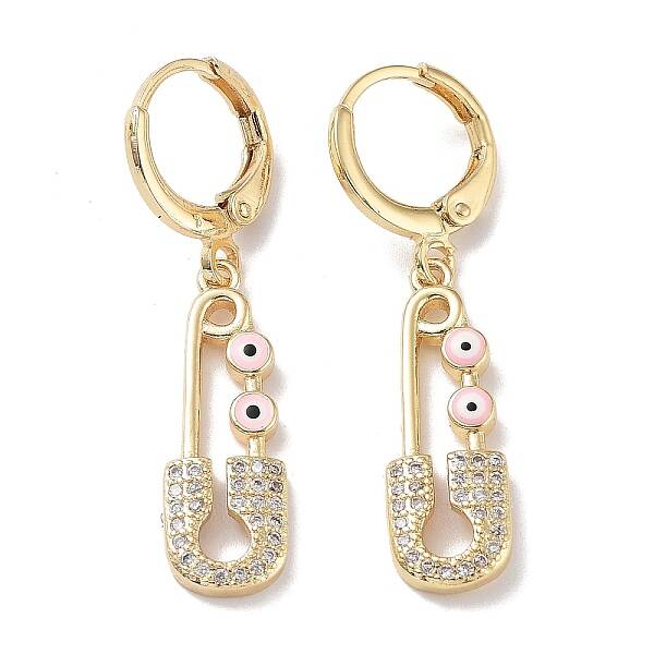 Real 18K Gold Plated Brass Dangle Leverback Earrings