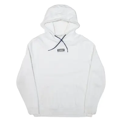 TOMMY JEANS Mens White Hoodie L