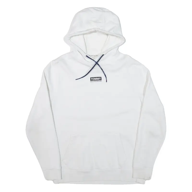 TOMMY JEANS Mens White Hoodie L