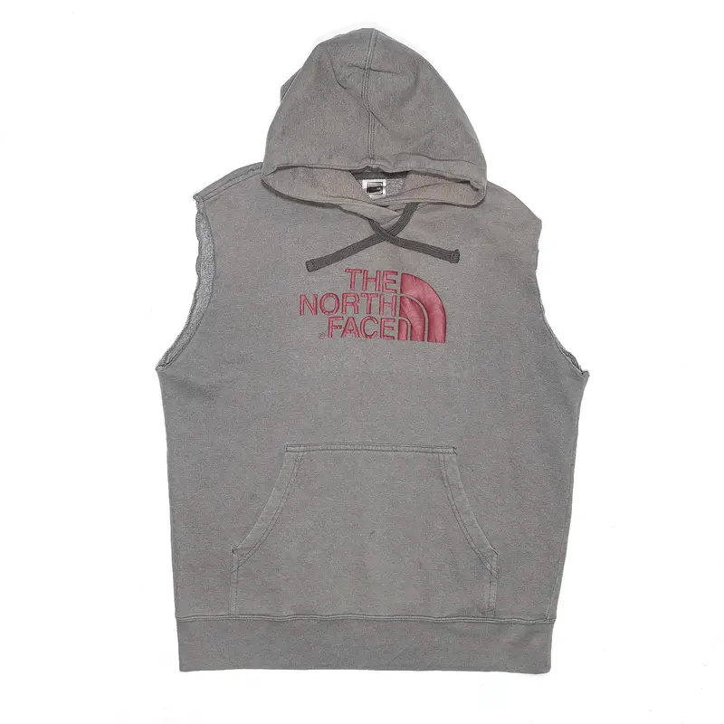THE NORTH FACE Customised Grey Pullover Hoodie Mens M