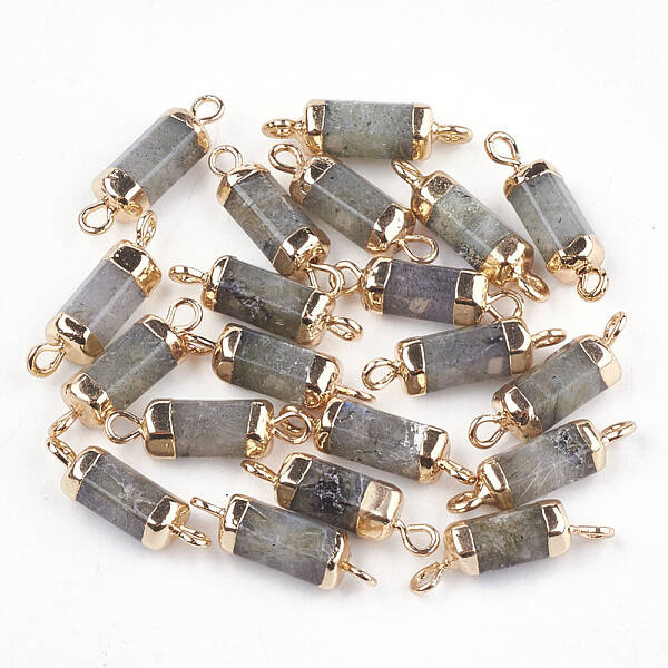 Electroplate Natural Labradorite Links connectors