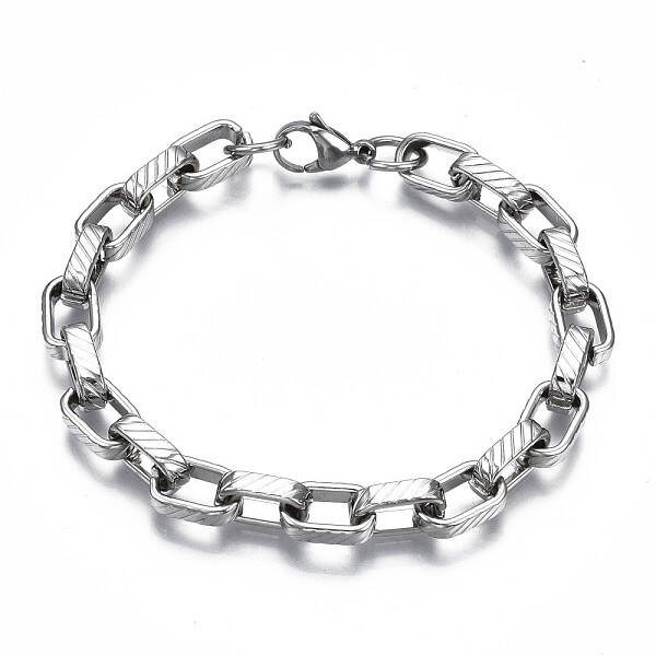 Non-Tarnish 201 Stainless Steel Chunky Cable Chain Bracelet for Men Women