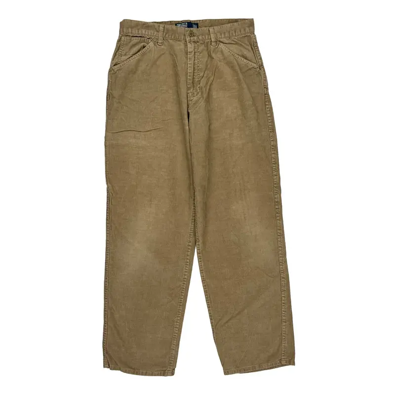 Ralph Lauren Cord Trousers - 32? Waist Beige Cotton Blend