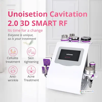 Unoisetion 9 In 1 Ultrasonic 40K Cavitation Rf Vacuum Microcurrent Lipo Laser Facial Care Machine for Spa Salon Studio Home U...