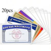 Social Security Card Protective Cover, 10/20pcs Transparent PVC Waterproof Plastic Cover, Suitable for Healthcare/Social Secu...