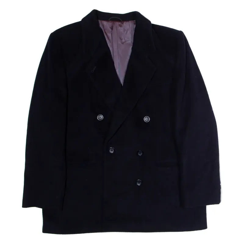 DEL MOD Mens Blazer Jacket Black Wool L